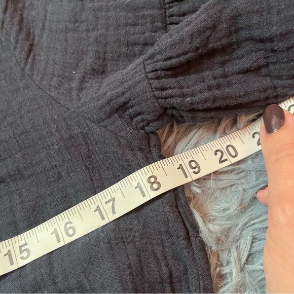 Sundays Navy Gauze Cotton Dress Size 2 M Pompom - Picture 4 of 5